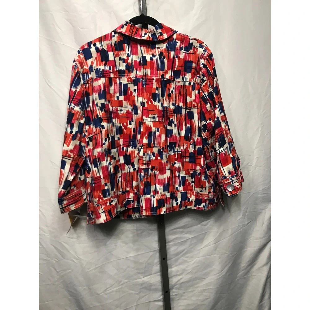 Ruby Rd Woman Abstract Print Button Front Jacket 16W - Picture 2 of 5
